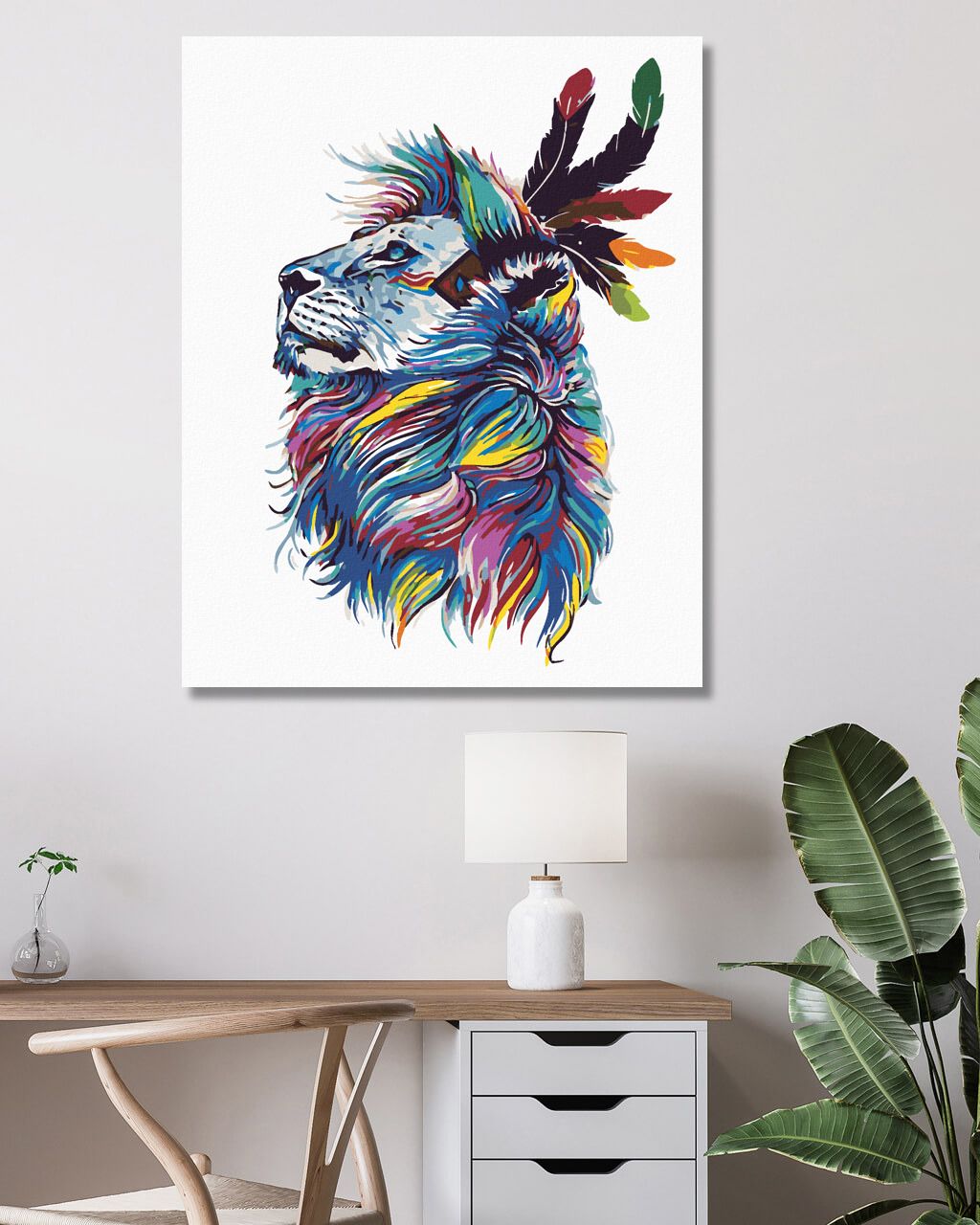 zuty Malování podle čísel - LEV S ČELENKOU - Rozměr: 40x50 cm, Rámování: Varianta: vypnuté plátno na rám - obrázek 5