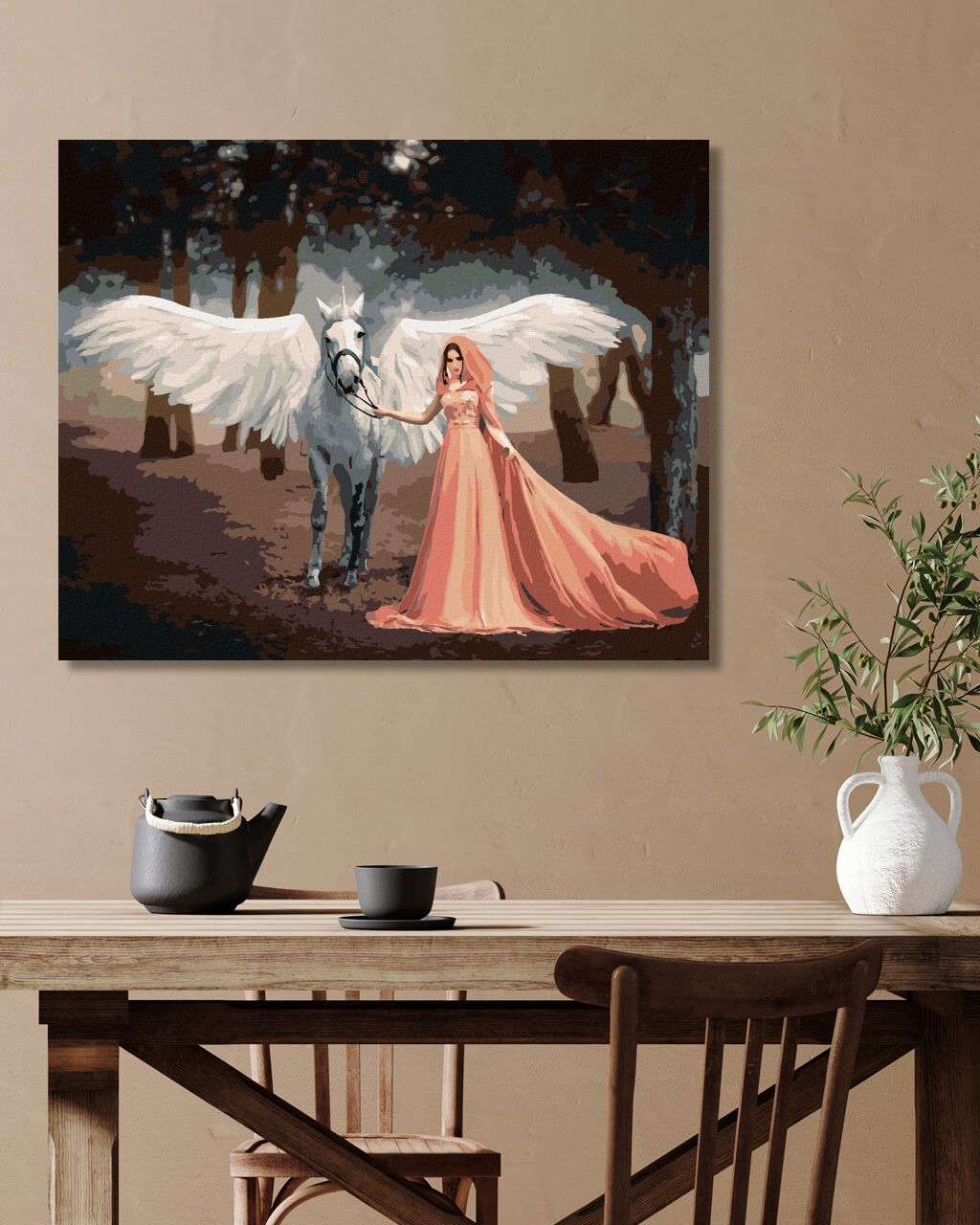 zuty Malování podle čísel - ELF A JEDNOROŽEC - Rozměr: 40x50 cm, Rámování: Varianta: bez rámu a bez vypnutí plátna - obrázek 2