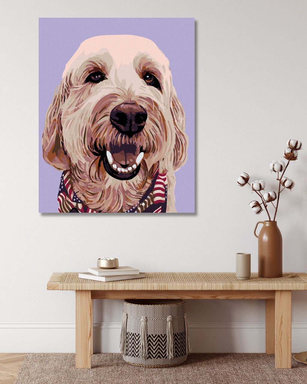 zuty Malování podle čísel - PES SE ŠÁTKEM - Rozměr: 40x50 cm, Rámování: Varianta: vypnuté plátno na rám - obrázek 7