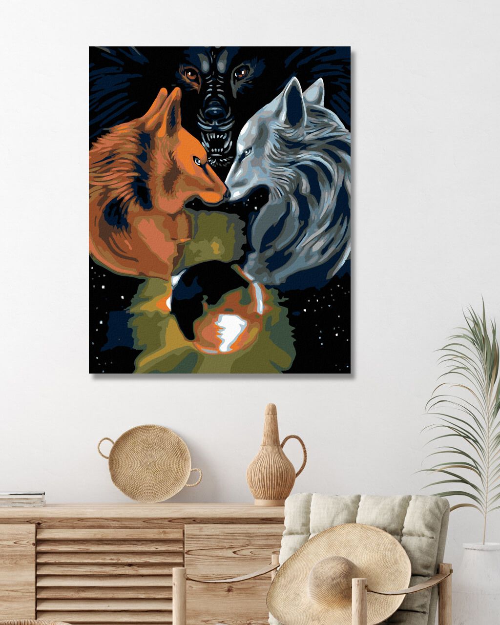 zuty Malování podle čísel - TŘI VLCI - Rozměr: 40x50 cm, Rámování: Varianta: bez rámu a bez vypnutí plátna - obrázek 6