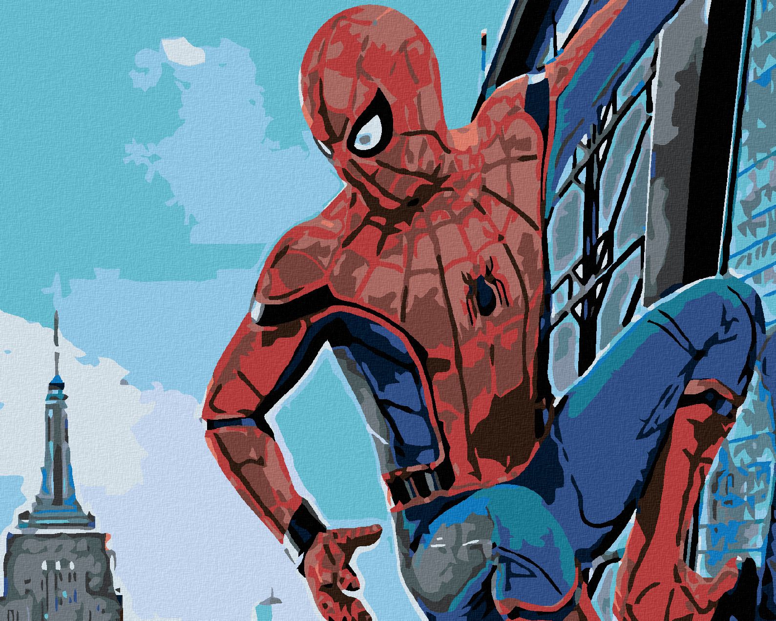 zuty Malování podle čísel - SPIDERMAN VE MĚSTĚ - Rozměr: 40x50 cm, Rámování: Varianta: vypnuté plátno na rám - obrázek 1