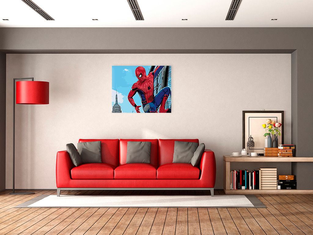 zuty Malování podle čísel - SPIDERMAN VE MĚSTĚ - Rozměr: 40x50 cm, Rámování: Varianta: vypnuté plátno na rám - obrázek 3
