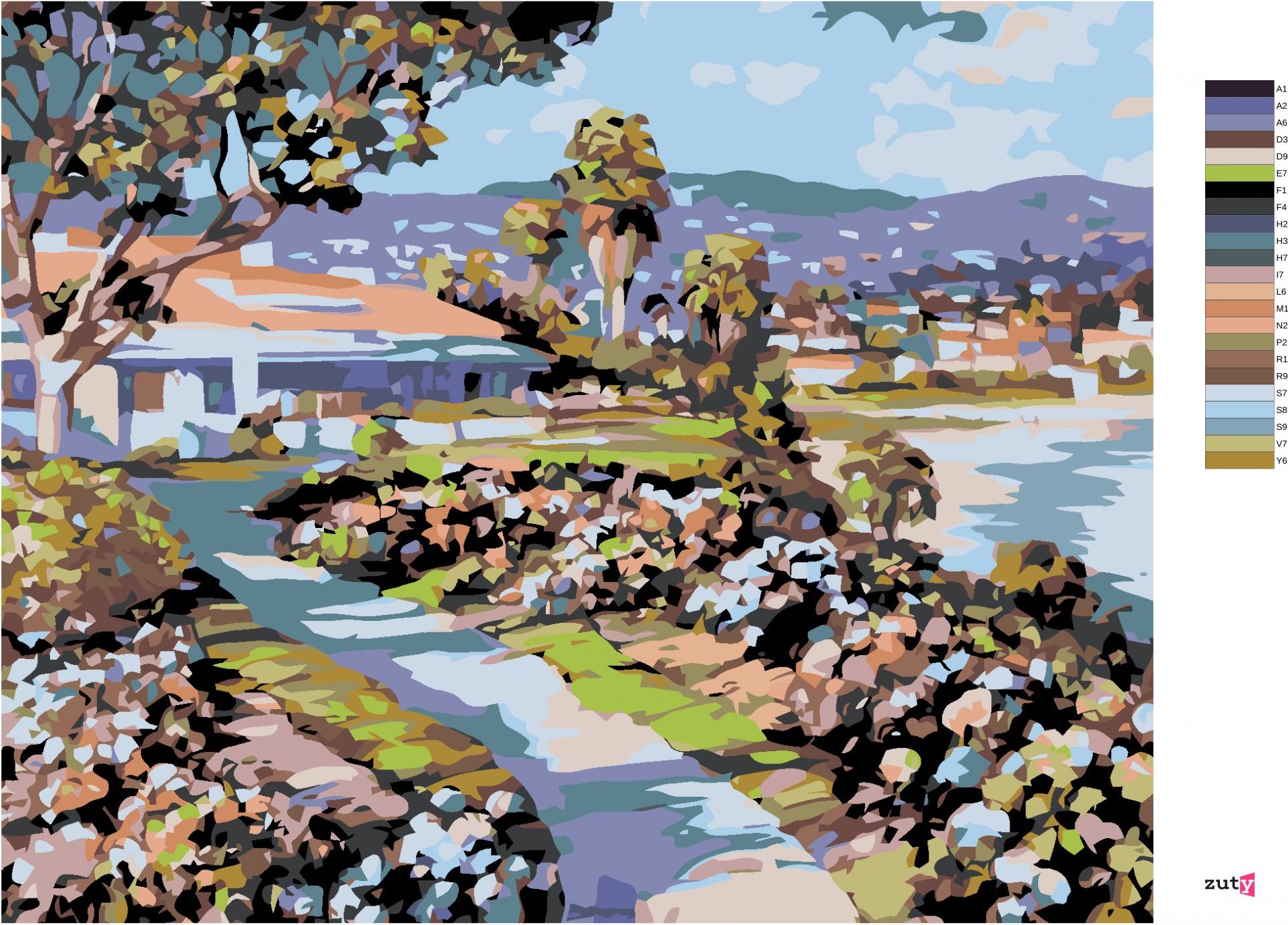 zuty Malování podle čísel - CESTIČKA K DOMU - Rozměr: 40x50 cm, Rámování: Varianta: bez rámu a bez vypnutí plátna - obrázek 3