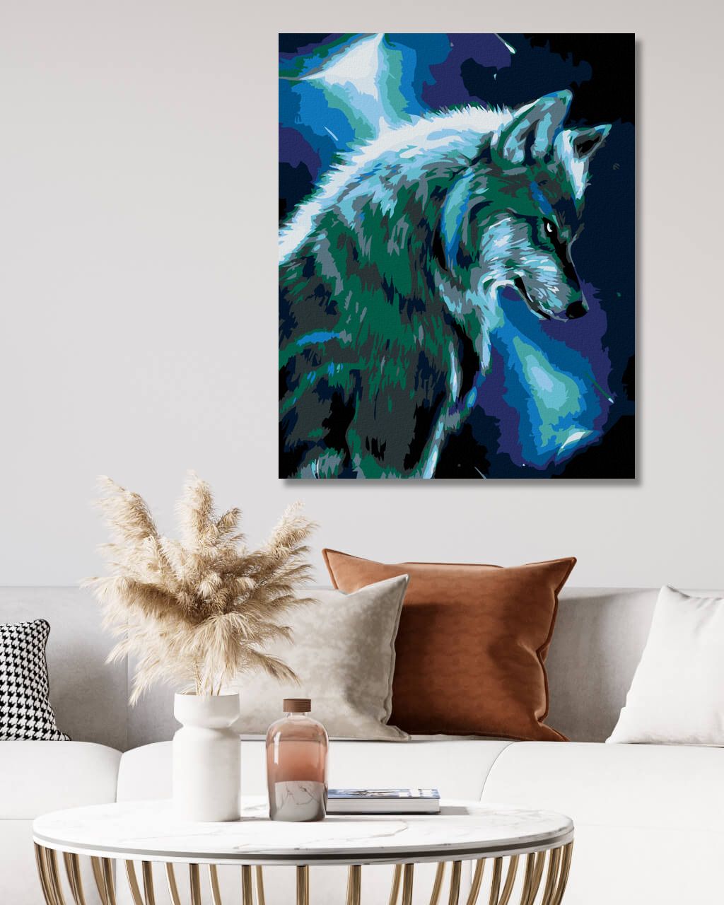 zuty Malování podle čísel - MĚSÍČNÍ VLK - Rozměr: 40x50 cm, Rámování: Varianta: vypnuté plátno na rám - obrázek 3