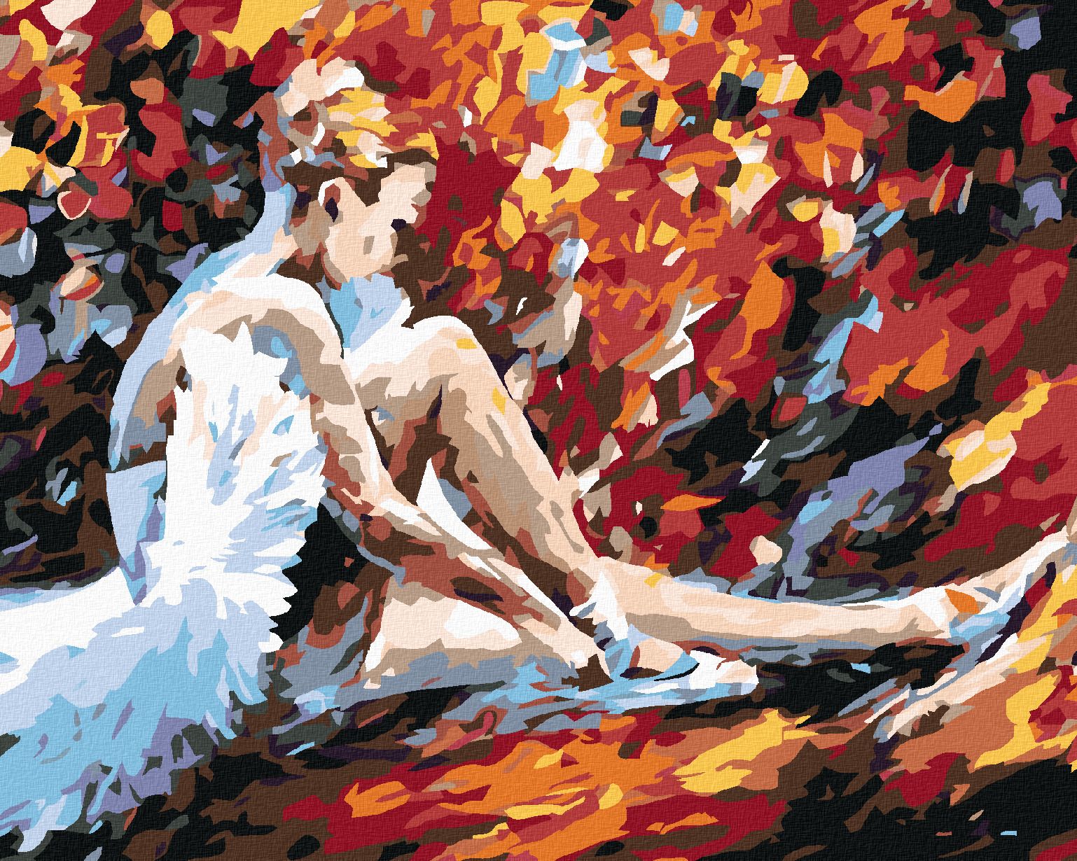 zuty Malování podle čísel - SEDÍCÍ BALETKA - Rozměr: 40x50 cm, Rámování: Varianta: bez rámu a bez vypnutí plátna - obrázek 1