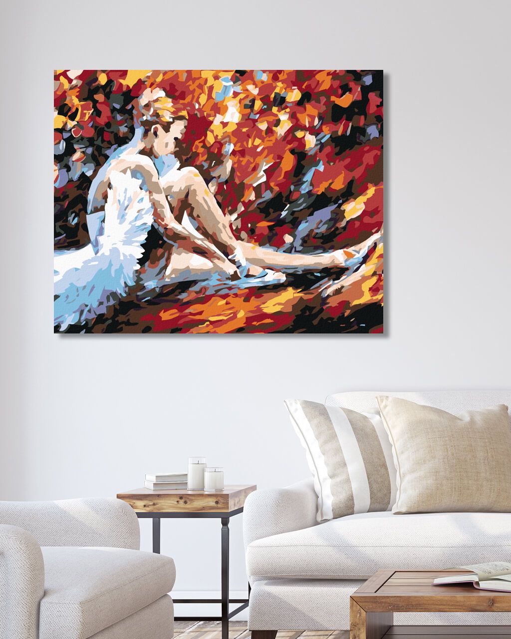 zuty Malování podle čísel - SEDÍCÍ BALETKA - Rozměr: 40x50 cm, Rámování: Varianta: vypnuté plátno na rám - obrázek 8