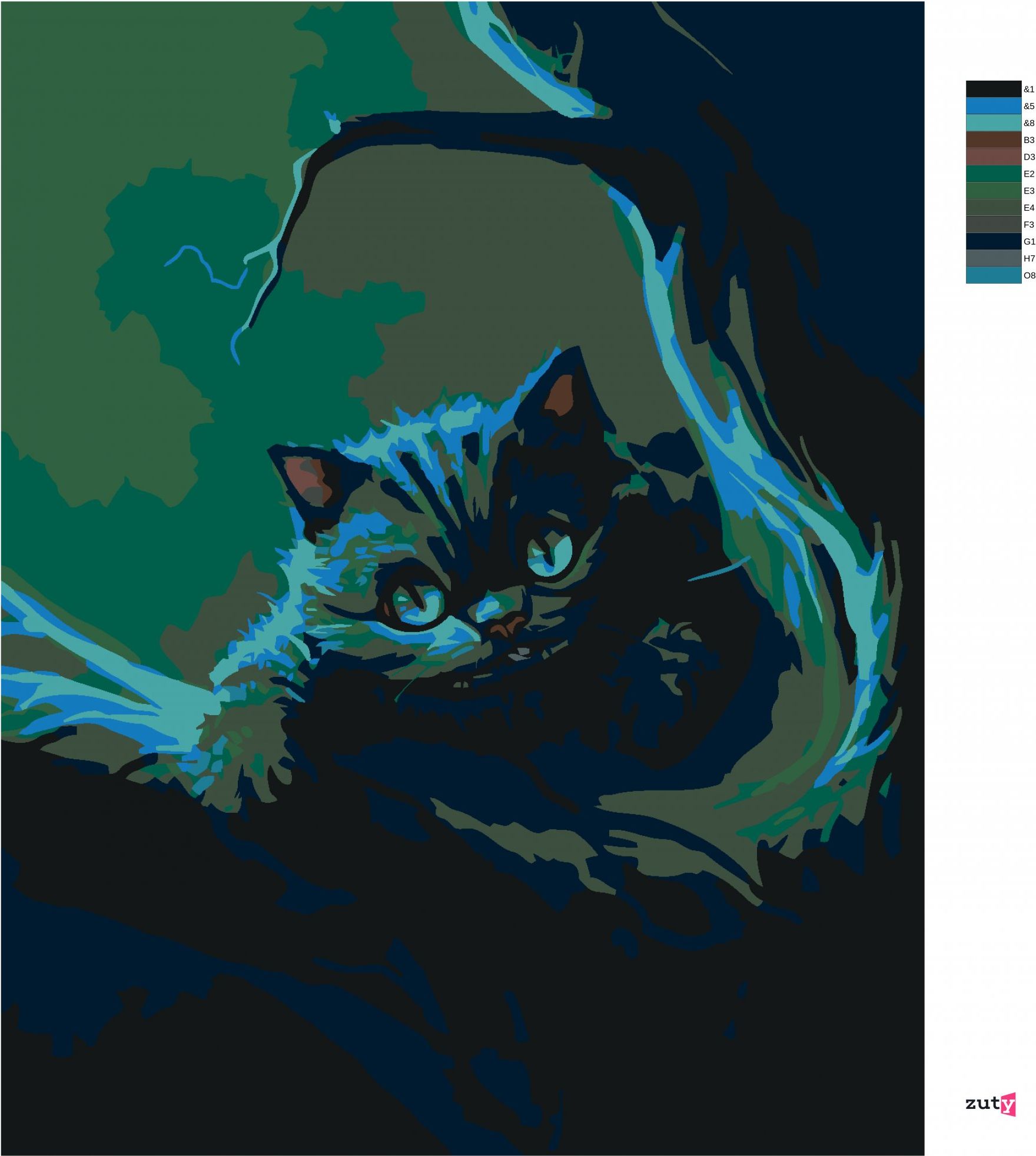 zuty Malování podle čísel - NOČNÍ ŽIVOT KOČKY - Rozměr: 40x50 cm, Rámování: Varianta: vypnuté plátno na rám - obrázek 8