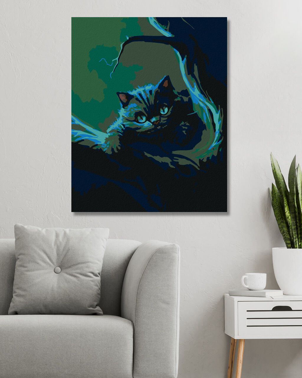 zuty Malování podle čísel - NOČNÍ ŽIVOT KOČKY - Rozměr: 40x50 cm, Rámování: Varianta: vypnuté plátno na rám - obrázek 10
