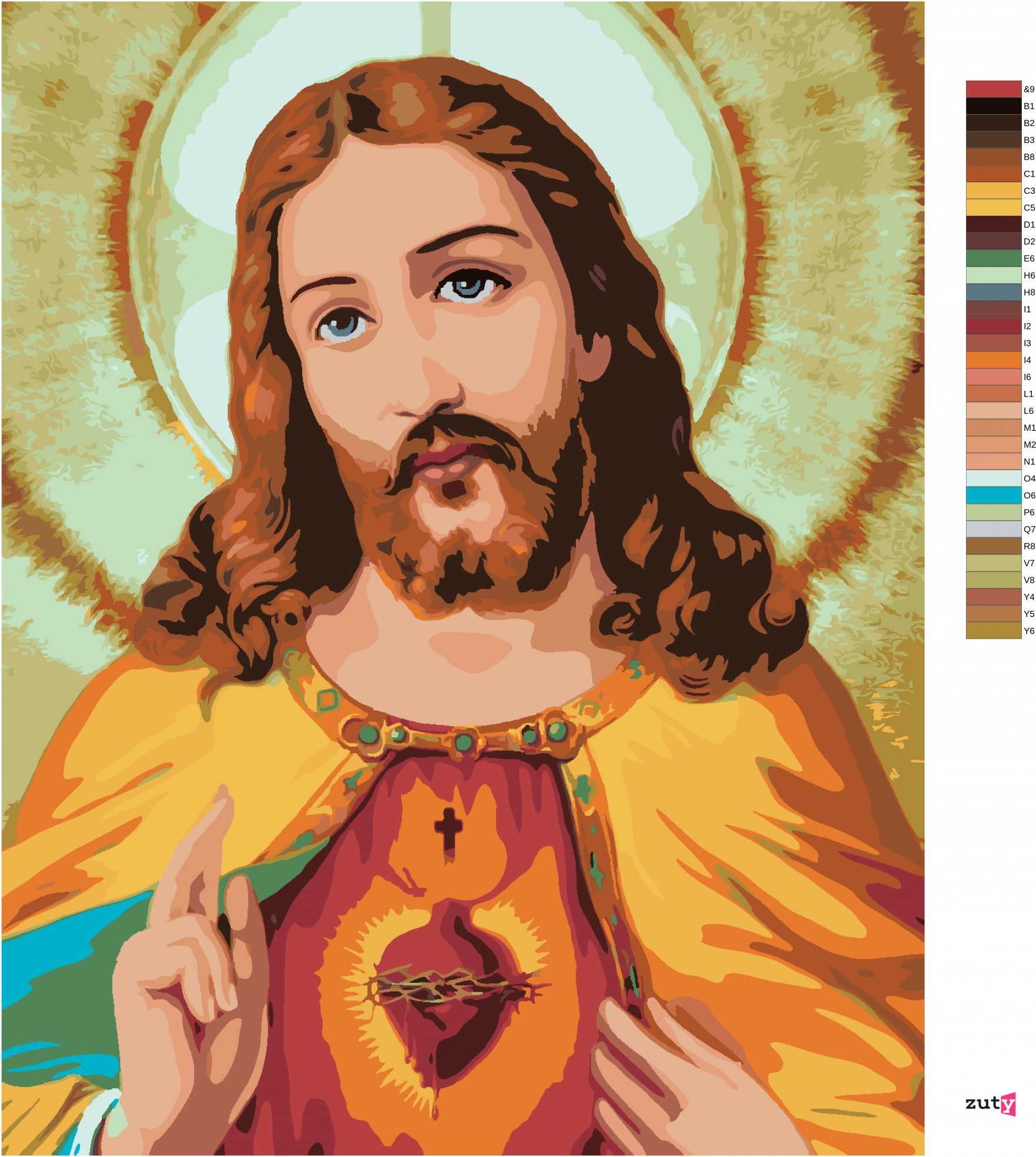 zuty Malování podle čísel - JEŽÍŠ KRISTUS II - Rozměr: 40x50 cm, Rámování: Varianta: vypnuté plátno na rám - obrázek 8