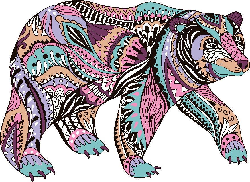 zuty Malování podle čísel - MANDALA MEDVĚD - Rozměr: 40x50 cm, Rámování: Varianta: bez rámu a bez vypnutí plátna - obrázek 3