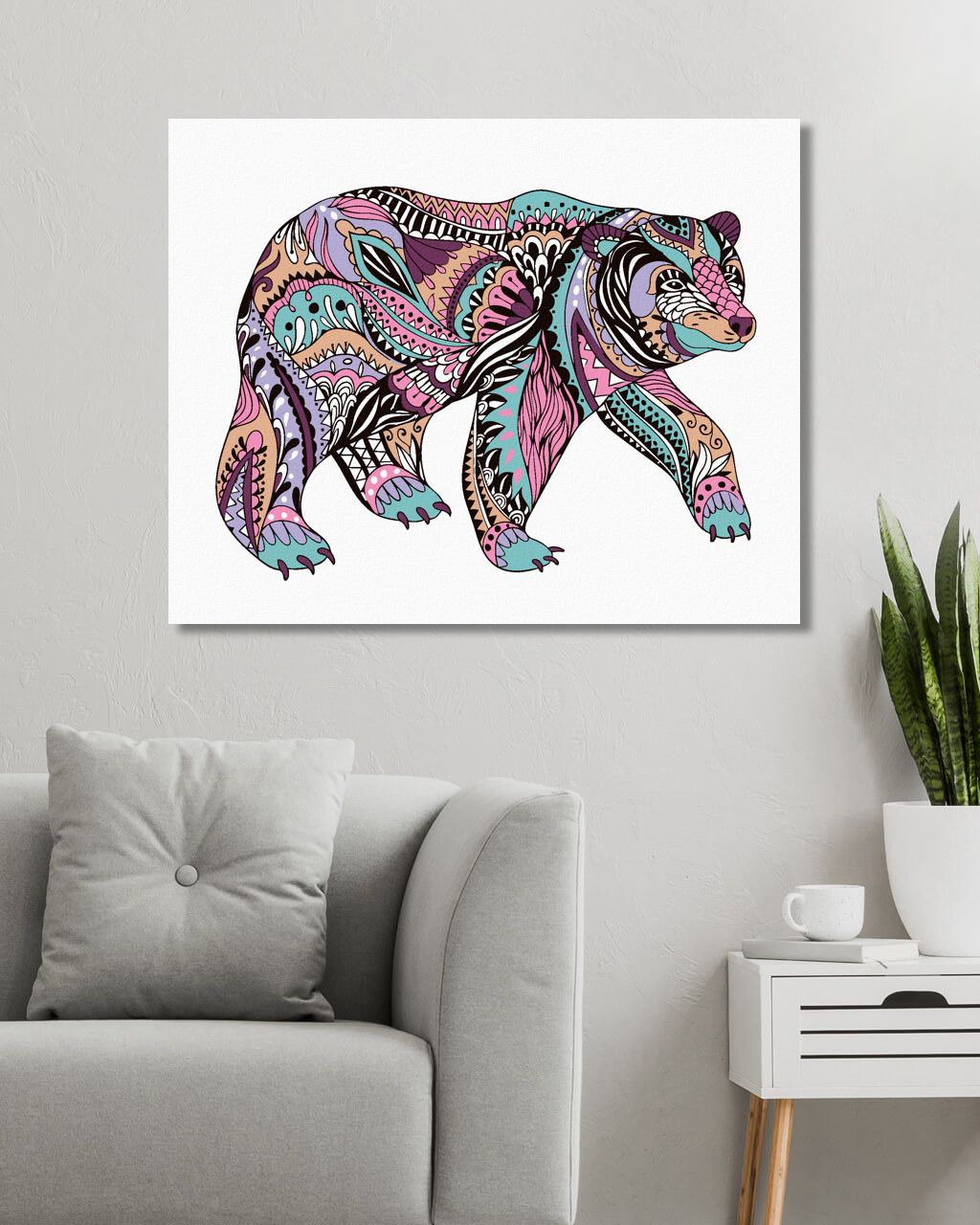 zuty Malování podle čísel - MANDALA MEDVĚD - Rozměr: 40x50 cm, Rámování: Varianta: bez rámu a bez vypnutí plátna - obrázek 10