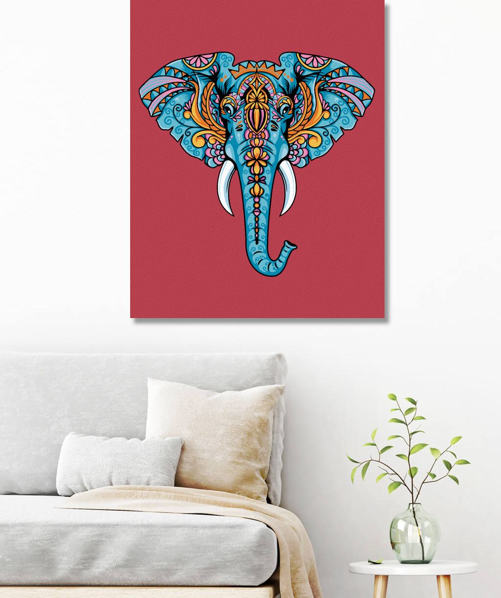 zuty Malování podle čísel - MANDALA SLON - Rozměr: 40x50 cm, Rámování: Varianta: bez rámu a bez vypnutí plátna - obrázek 10