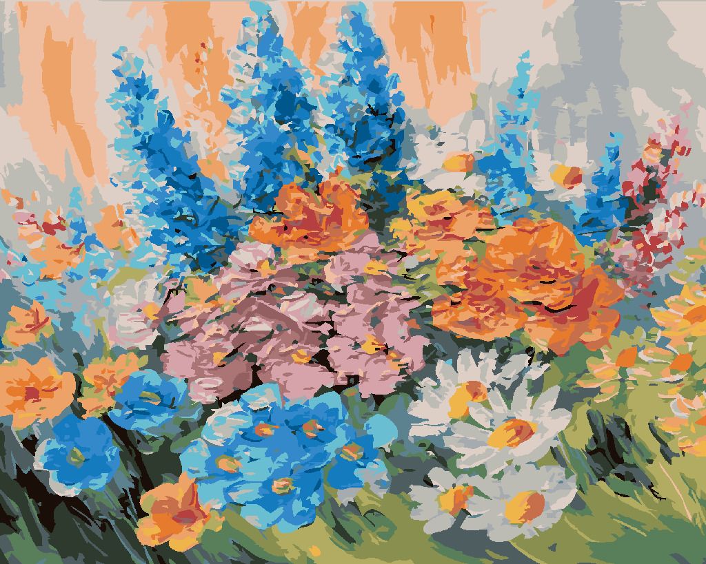 zuty Malování podle čísel - ABSTRAKTNÍ KYTICE JARNÍCH KVĚTIN - Rozměr: 40x50 cm, Rámování: Varianta: bez rámu a bez vypnutí plátna - obrázek 4
