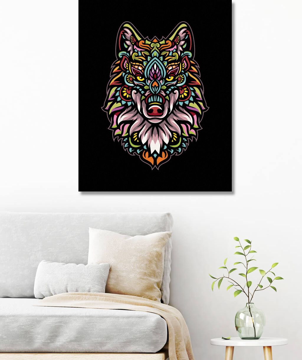 zuty Malování podle čísel - MANDALA VLK - Rozměr: 40x50 cm, Rámování: Varianta: vypnuté plátno na rám - obrázek 8