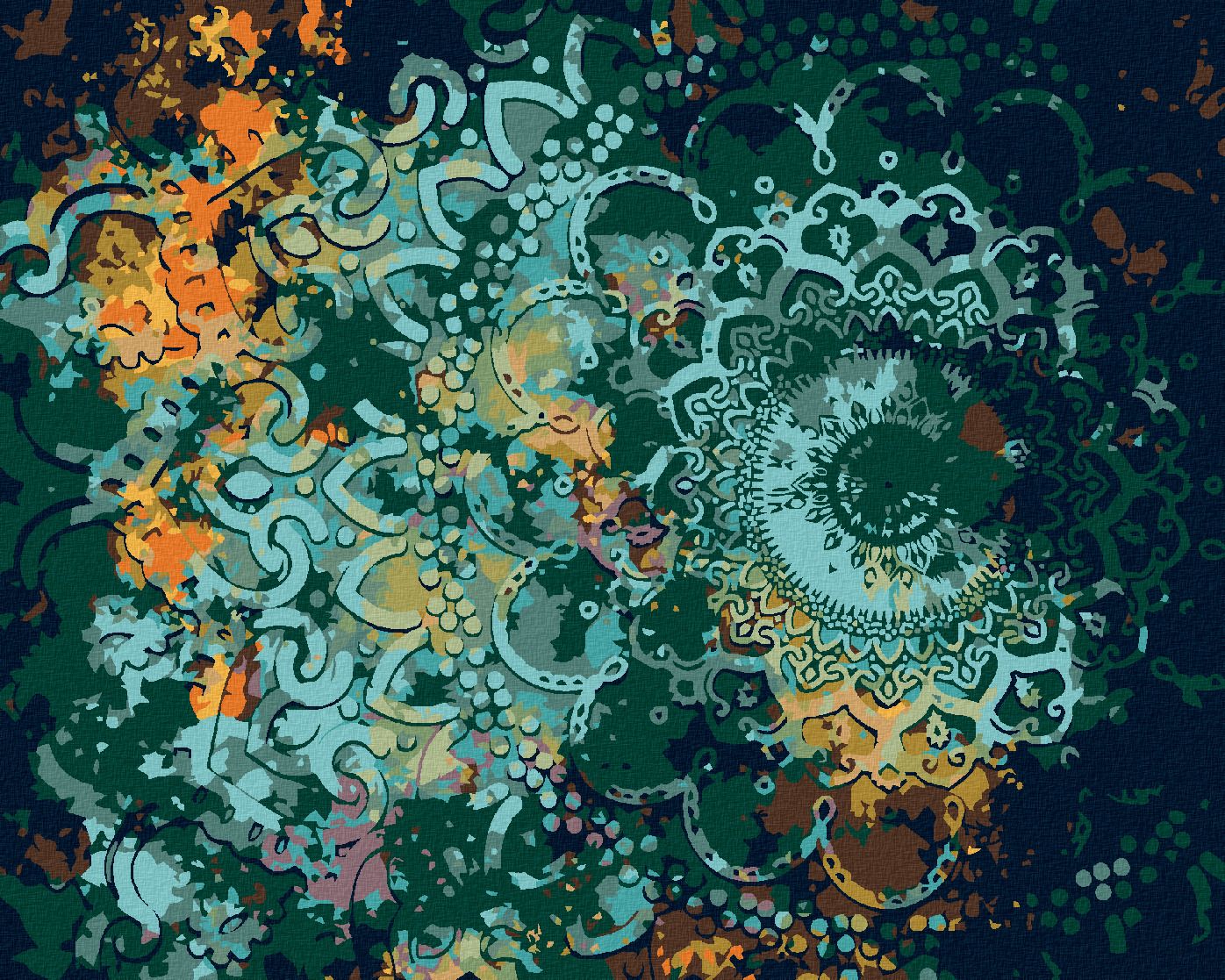 zuty Malování podle čísel - ABSTRAKTNÍ MANDALA - Rozměr: 40x50 cm, Rámování: Varianta: bez rámu a bez vypnutí plátna - obrázek 1