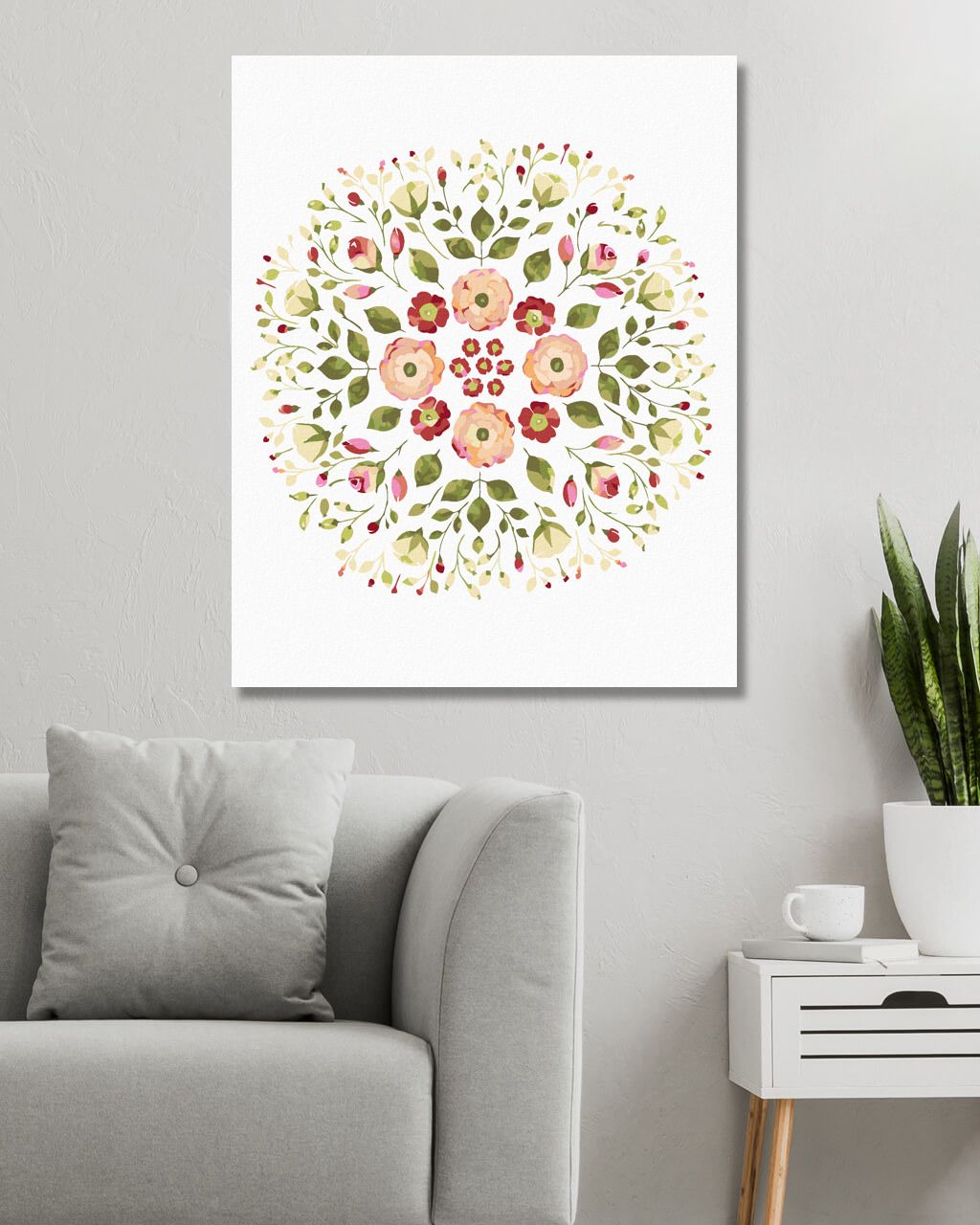 zuty Malování podle čísel - KVĚTINOVÁ MANDALA - Rozměr: 40x50 cm, Rámování: Varianta: vypnuté plátno na rám - obrázek 10