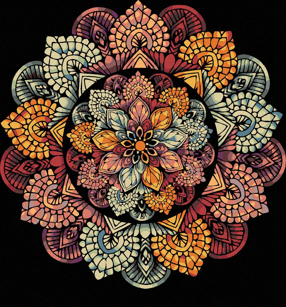zuty Malování podle čísel - MANDALA IX - Rozměr: 40x50 cm, Rámování: Varianta: bez rámu a bez vypnutí plátna - obrázek 1