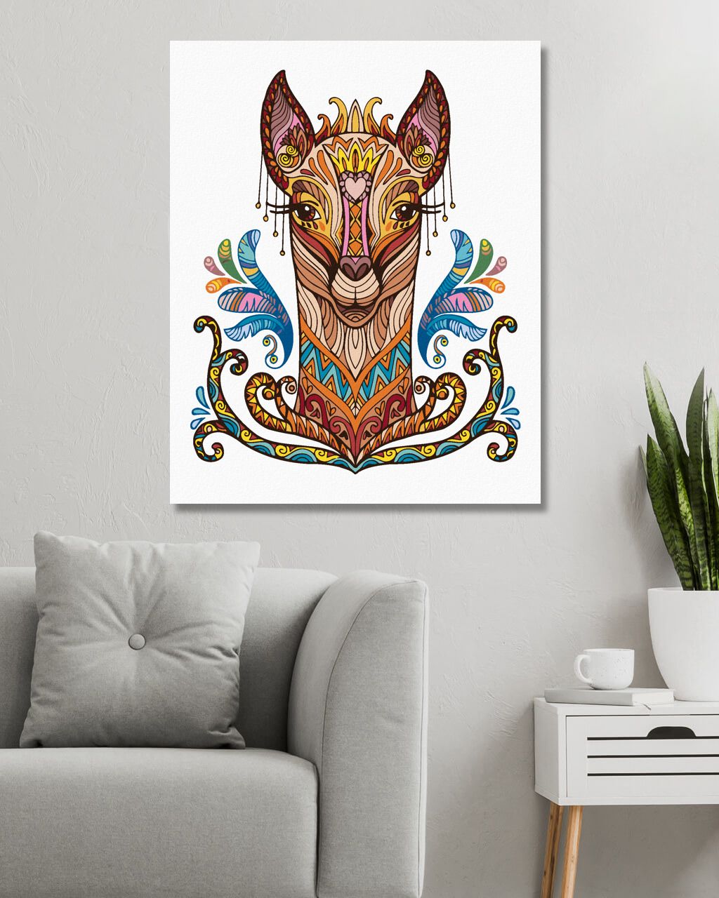 zuty Malování podle čísel - MANDALA LAMA - Rozměr: 40x50 cm, Rámování: Varianta: vypnuté plátno na rám - obrázek 3