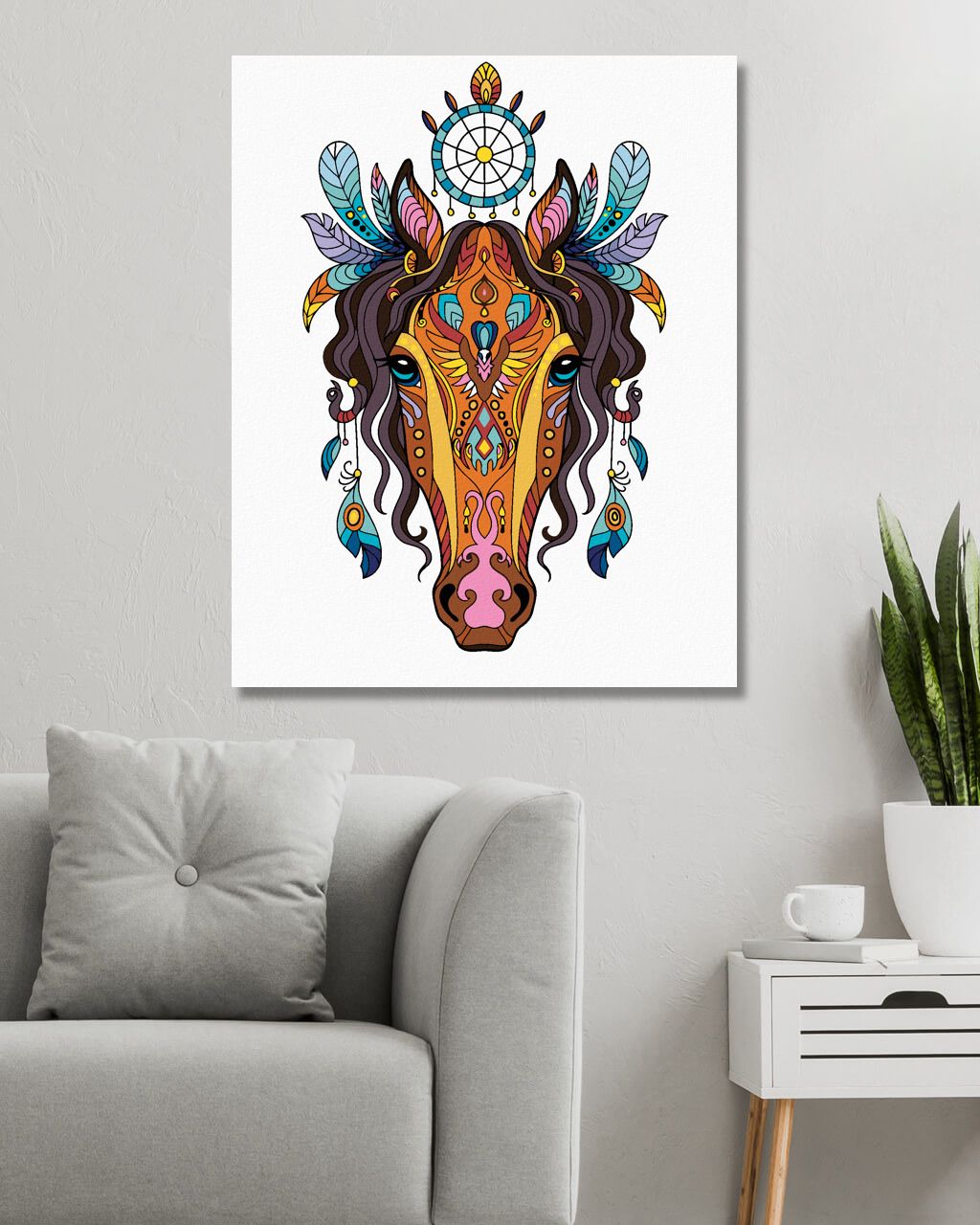 zuty Malování podle čísel - MANDALA KŮŇ - Rozměr: 40x50 cm, Rámování: Varianta: bez rámu a bez vypnutí plátna - obrázek 5