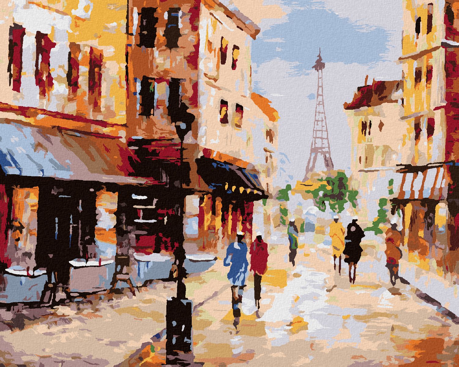 zuty Malování podle čísel - ULICE V PAŘÍŽI - Rozměr: 40x50 cm, Rámování: Varianta: vypnuté plátno na rám - obrázek 1
