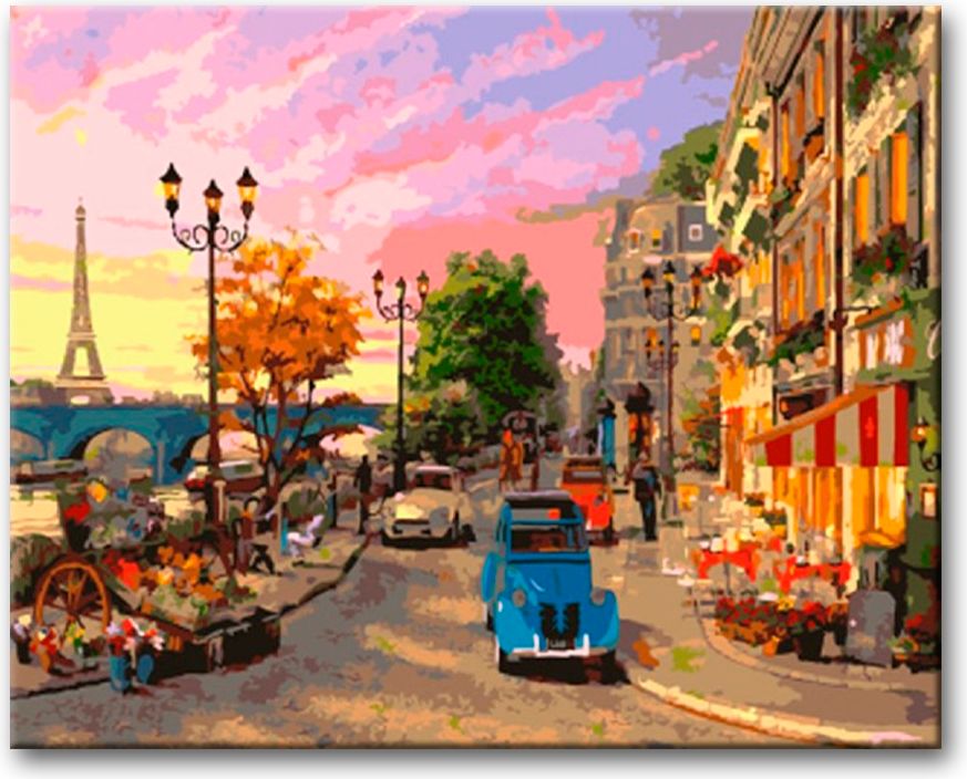 zuty Malování podle čísel - ULICE V PAŘÍŽI - Rozměr: 40x50 cm, Rámování: Varianta: vypnuté plátno na rám - obrázek 14
