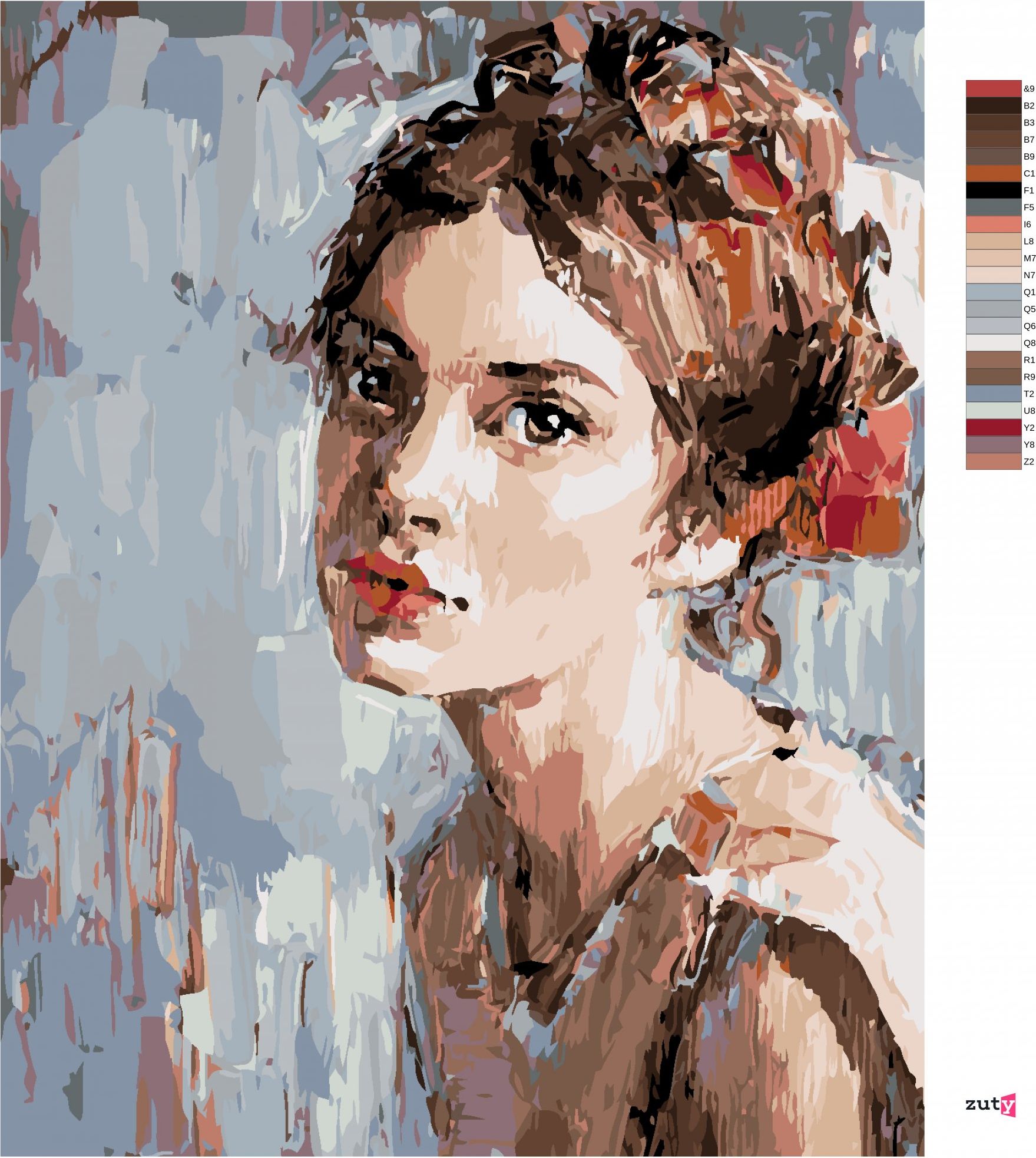 zuty Malování podle čísel - TAJEMNÁ MALOVANÁ ŽENA - Rozměr: 40x50 cm, Rámování: Varianta: vypnuté plátno na rám - obrázek 6