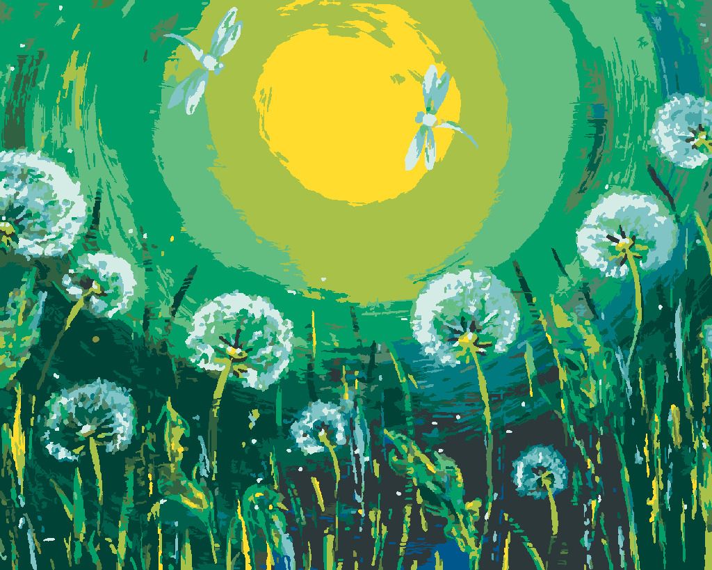zuty Malování podle čísel - PAMPELIŠKY A VÁŽKY - Rozměr: 40x50 cm, Rámování: Varianta: bez rámu a bez vypnutí plátna - obrázek 5