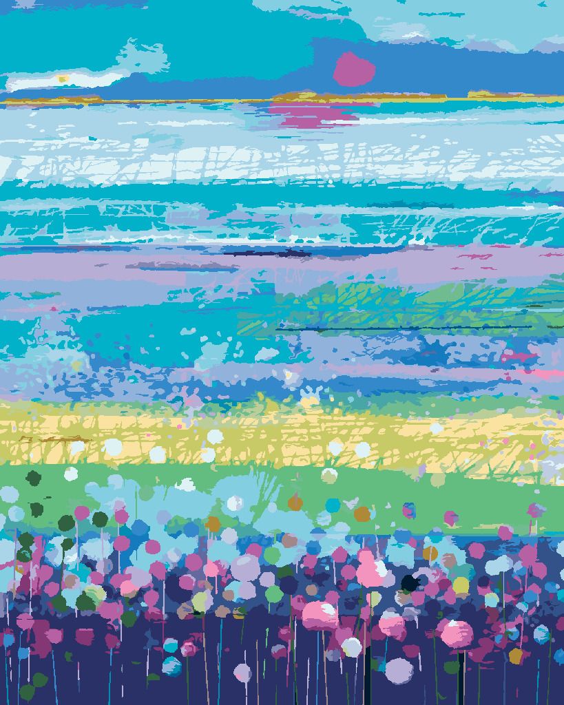 zuty Malování podle čísel - ABSTRAKTNÍ LOUKA - Rozměr: 40x50 cm, Rámování: Varianta: bez rámu a bez vypnutí plátna - obrázek 2