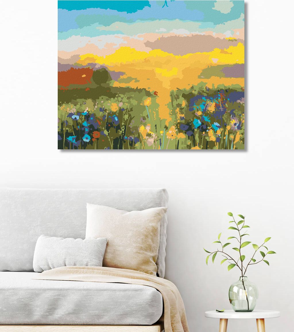 zuty Malování podle čísel - BAREVNÁ ABSTRAKTNÍ LOUKA - Rozměr: 40x50 cm, Rámování: Varianta: vypnuté plátno na rám - obrázek 3