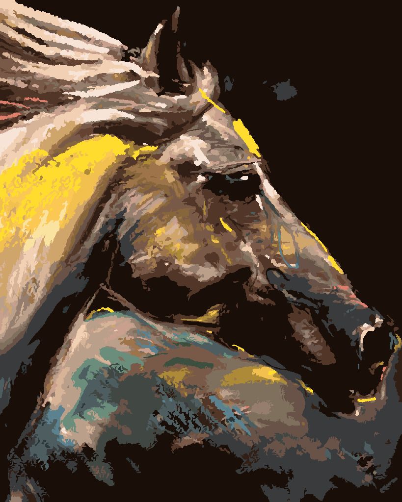 zuty Malování podle čísel - PORTRÉT BAREVNÉHO KONĚ - Rozměr: 40x50 cm, Rámování: Varianta: vypnuté plátno na rám - obrázek 8