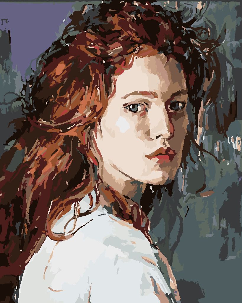 zuty Malování podle čísel - MALOVANÁ ŽENA SE ZRZAVÝMI VLASY - Rozměr: 40x50 cm, Rámování: Varianta: bez rámu a bez vypnutí plátna - obrázek 7