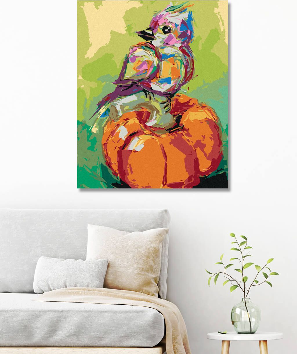 zuty Malování podle čísel - BAREVNÝ PTÁK NA DÝNI - Rozměr: 40x50 cm, Rámování: Varianta: bez rámu a bez vypnutí plátna - obrázek 7