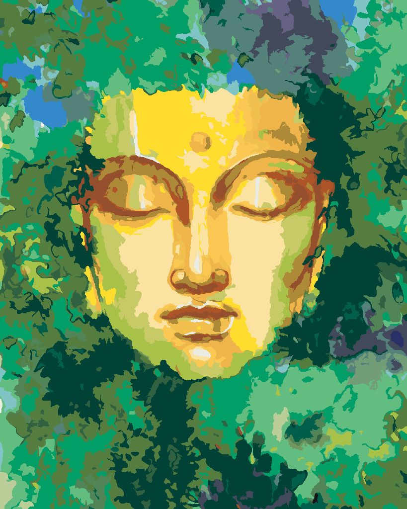 zuty Malování podle čísel - BUDDHA A PŘÍRODA - Rozměr: 40x50 cm, Rámování: Varianta: bez rámu a bez vypnutí plátna - obrázek 8