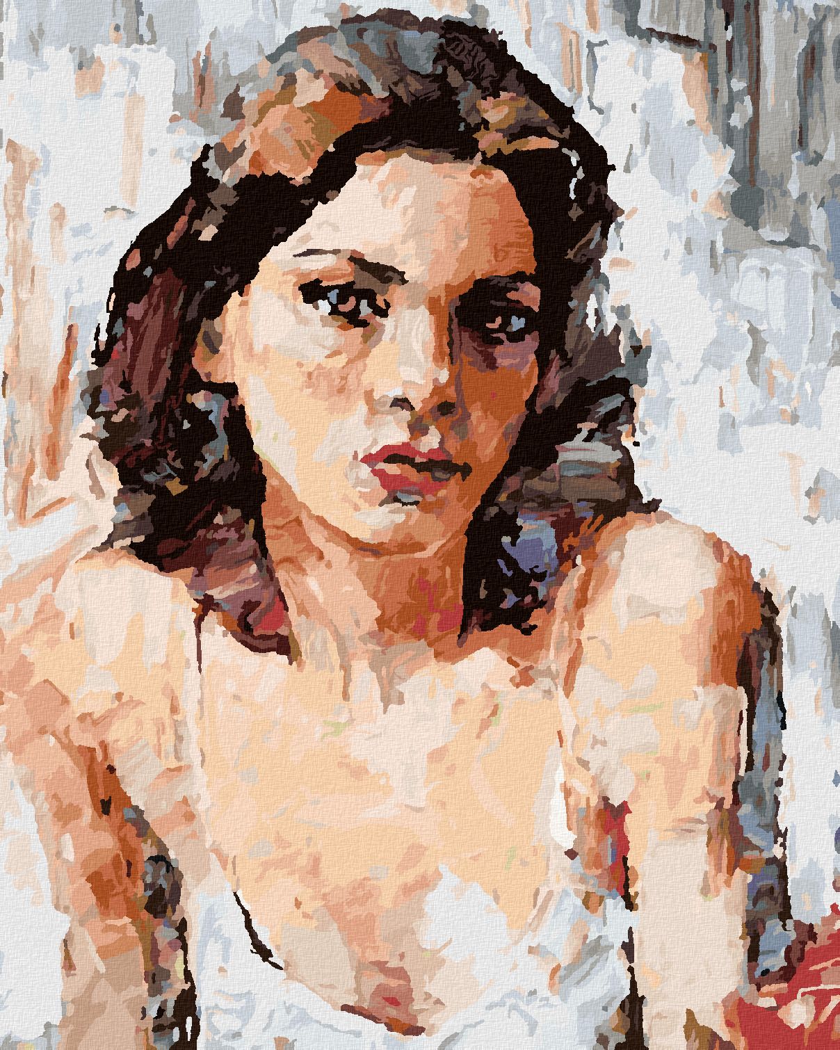 zuty Malování podle čísel - MALOVANÁ ŽENA PORTRÉT - Rozměr: 40x50 cm, Rámování: Varianta: vypnuté plátno na rám - obrázek 1