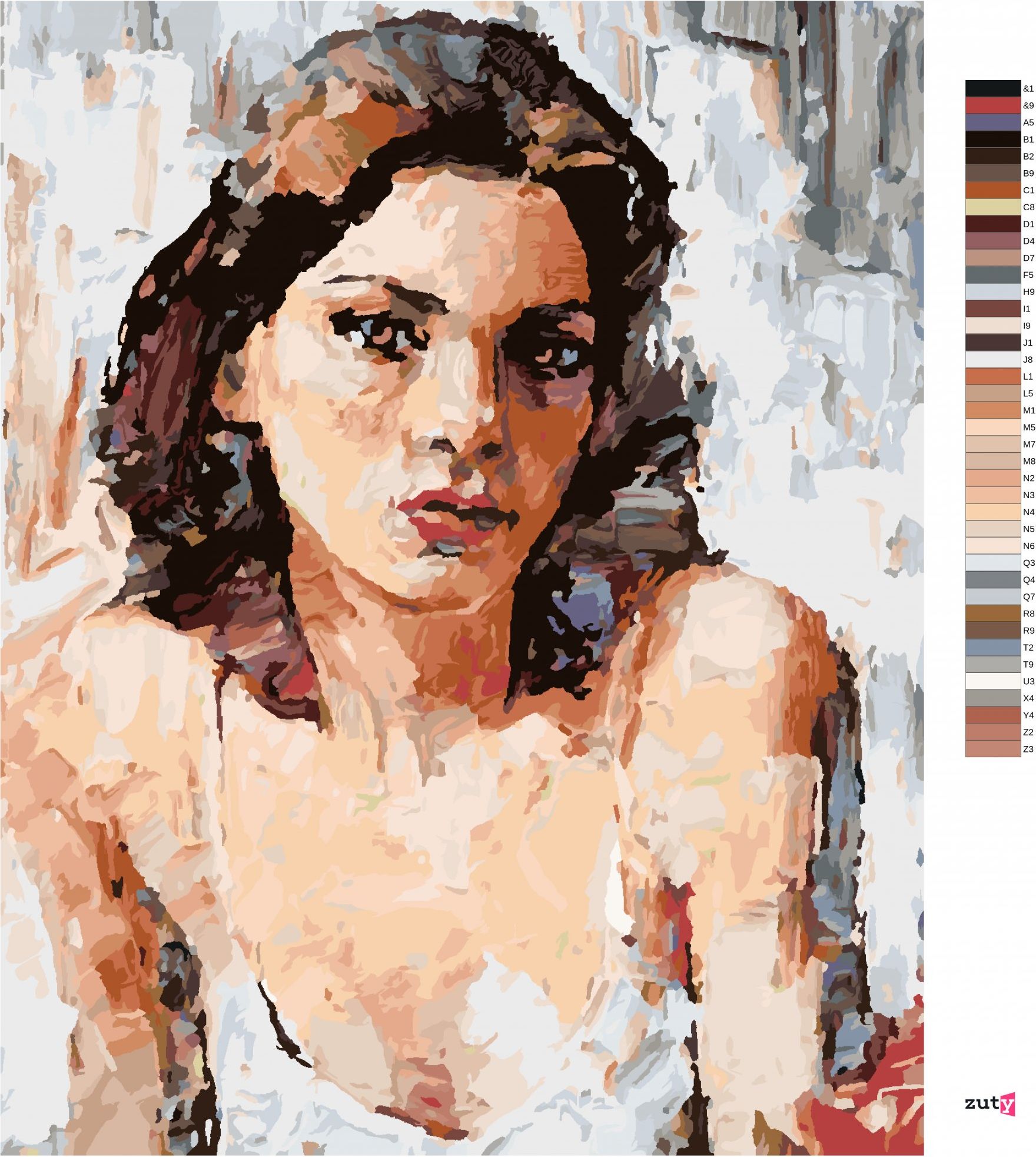 zuty Malování podle čísel - MALOVANÁ ŽENA PORTRÉT - Rozměr: 40x50 cm, Rámování: Varianta: vypnuté plátno na rám - obrázek 5