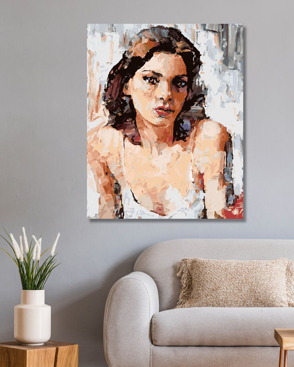 zuty Malování podle čísel - MALOVANÁ ŽENA PORTRÉT - Rozměr: 40x50 cm, Rámování: Varianta: vypnuté plátno na rám - obrázek 8