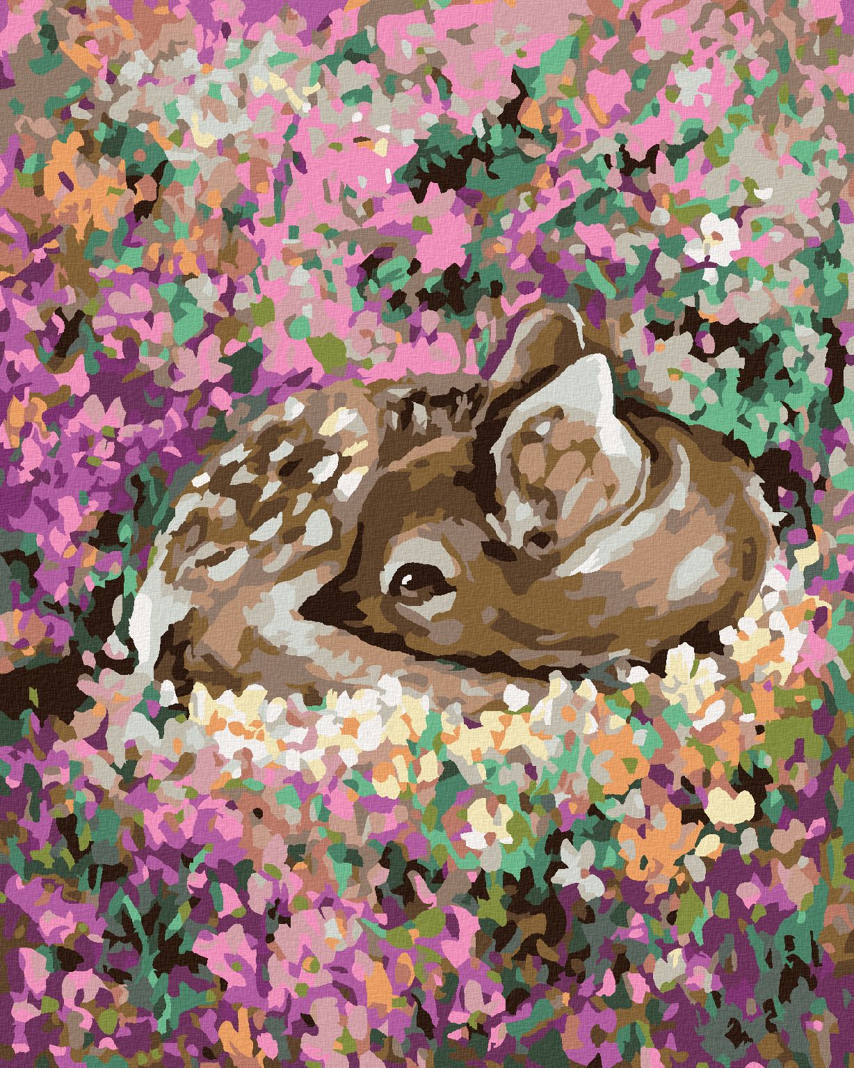 zuty Malování podle čísel - KOLOUŠEK MEZI KVĚTINAMI - Rozměr: 40x50 cm, Rámování: Varianta: bez rámu a bez vypnutí plátna - obrázek 1