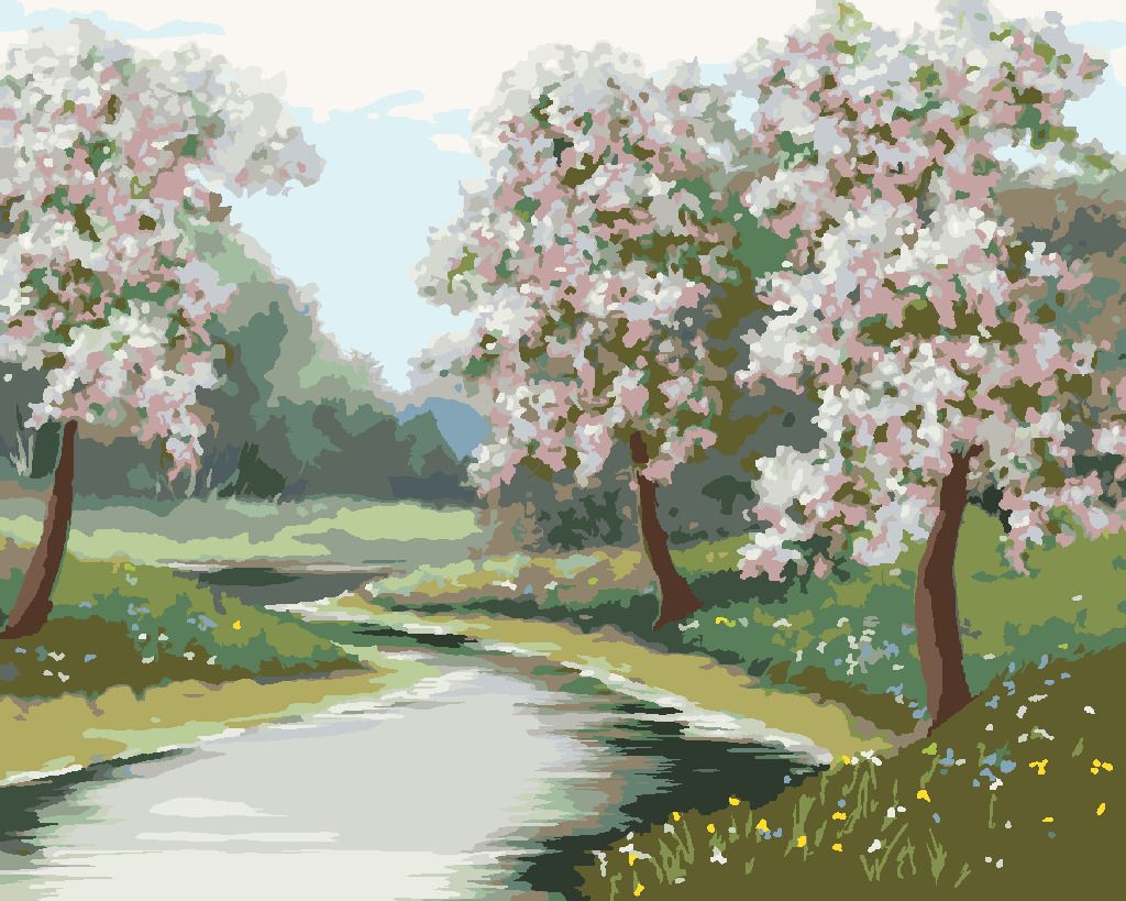 zuty Malování podle čísel - JARNÍ NÁLADA V LESE - Rozměr: 40x50 cm, Rámování: Varianta: bez rámu a bez vypnutí plátna - obrázek 3