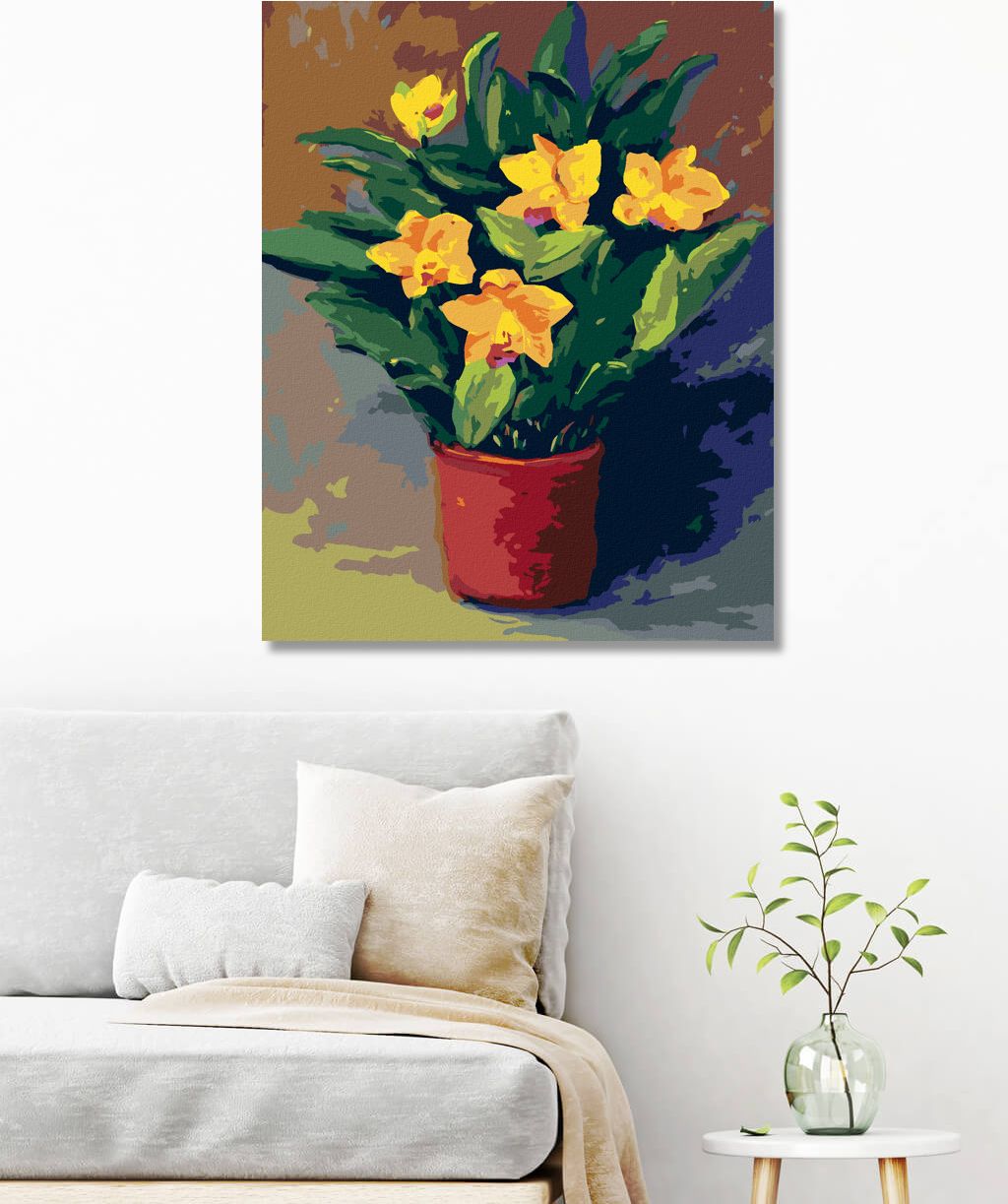 zuty Malování podle čísel - NARCISY V KVĚTINÁČI - Rozměr: 40x50 cm, Rámování: Varianta: vypnuté plátno na rám - obrázek 7