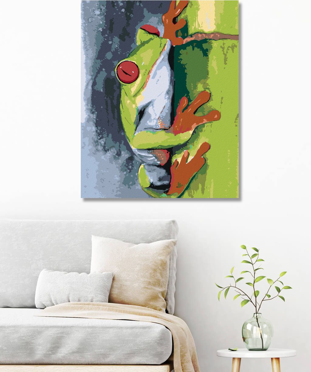 zuty Malování podle čísel - ŽÁBA NA BAMBUSU - Rozměr: 40x50 cm, Rámování: Varianta: vypnuté plátno na rám - obrázek 6