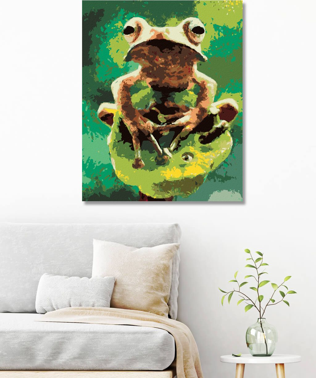 zuty Malování podle čísel - ŽÁBA V LESE - Rozměr: 40x50 cm, Rámování: Varianta: bez rámu a bez vypnutí plátna - obrázek 7