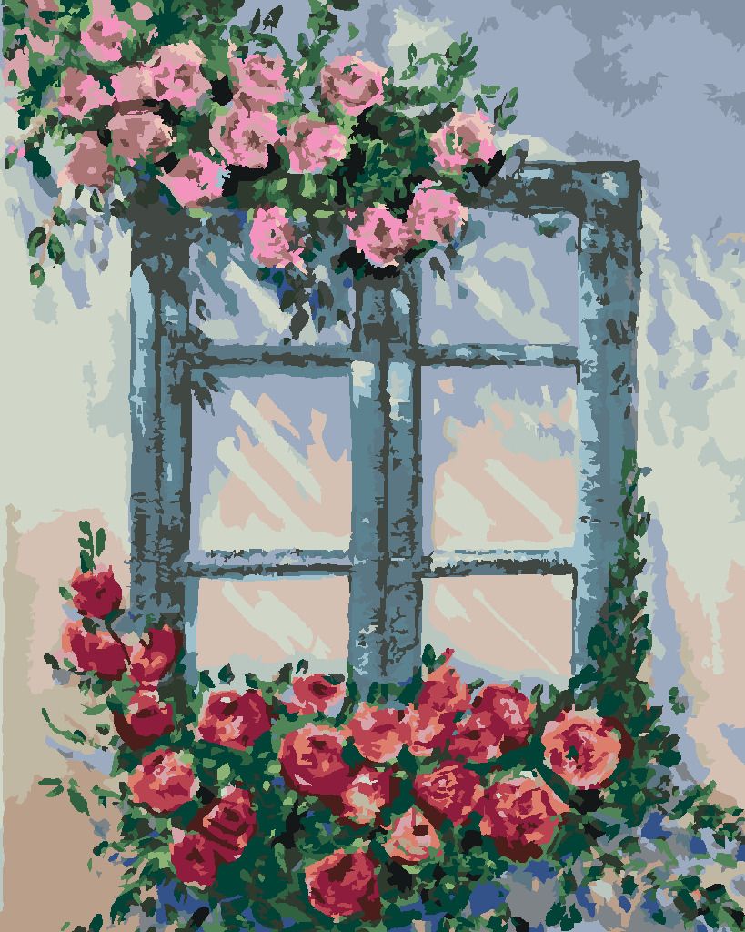zuty Malování podle čísel - RŮŽE U OKNA - Rozměr: 40x50 cm, Rámování: Varianta: vypnuté plátno na rám - obrázek 6