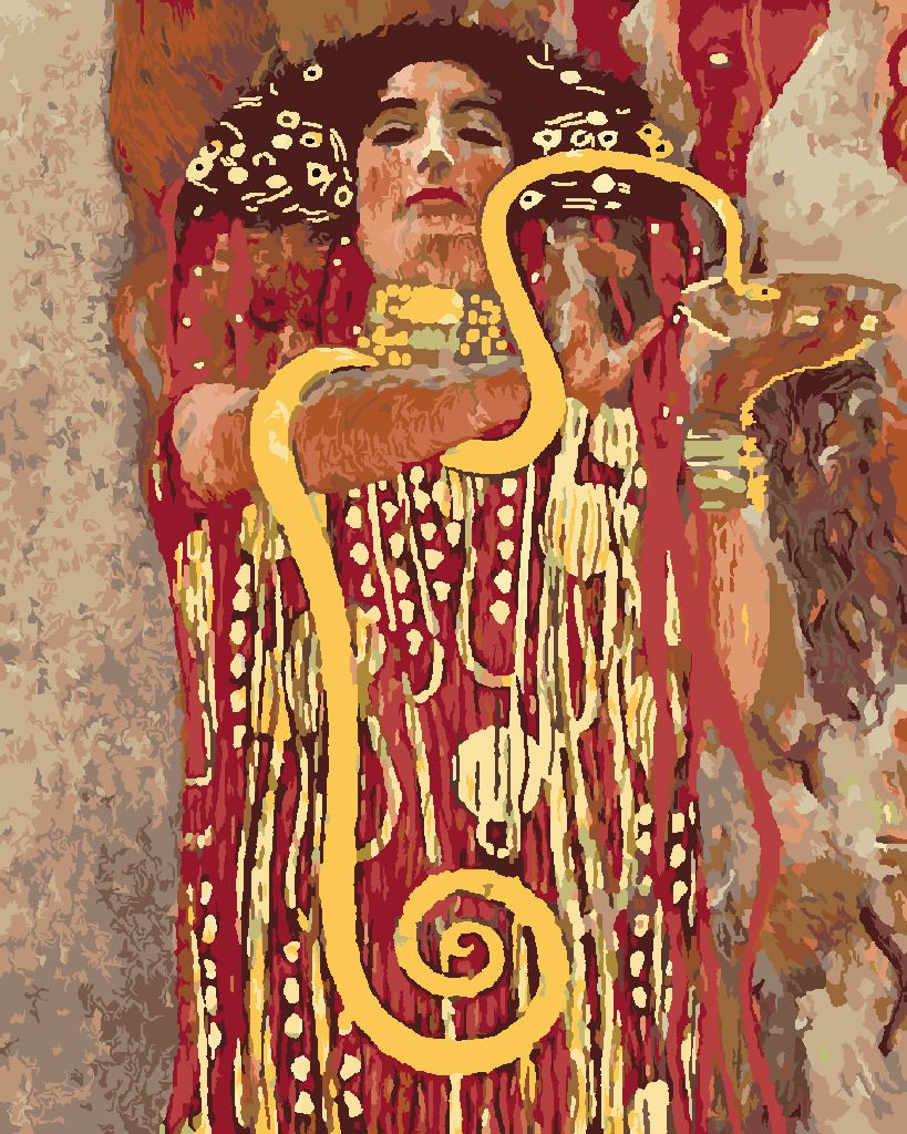 zuty Malování podle čísel - HYGEIA (G. KLIMT) - Rozměr: 40x50 cm, Rámování: Varianta: bez rámu a bez vypnutí plátna - obrázek 4