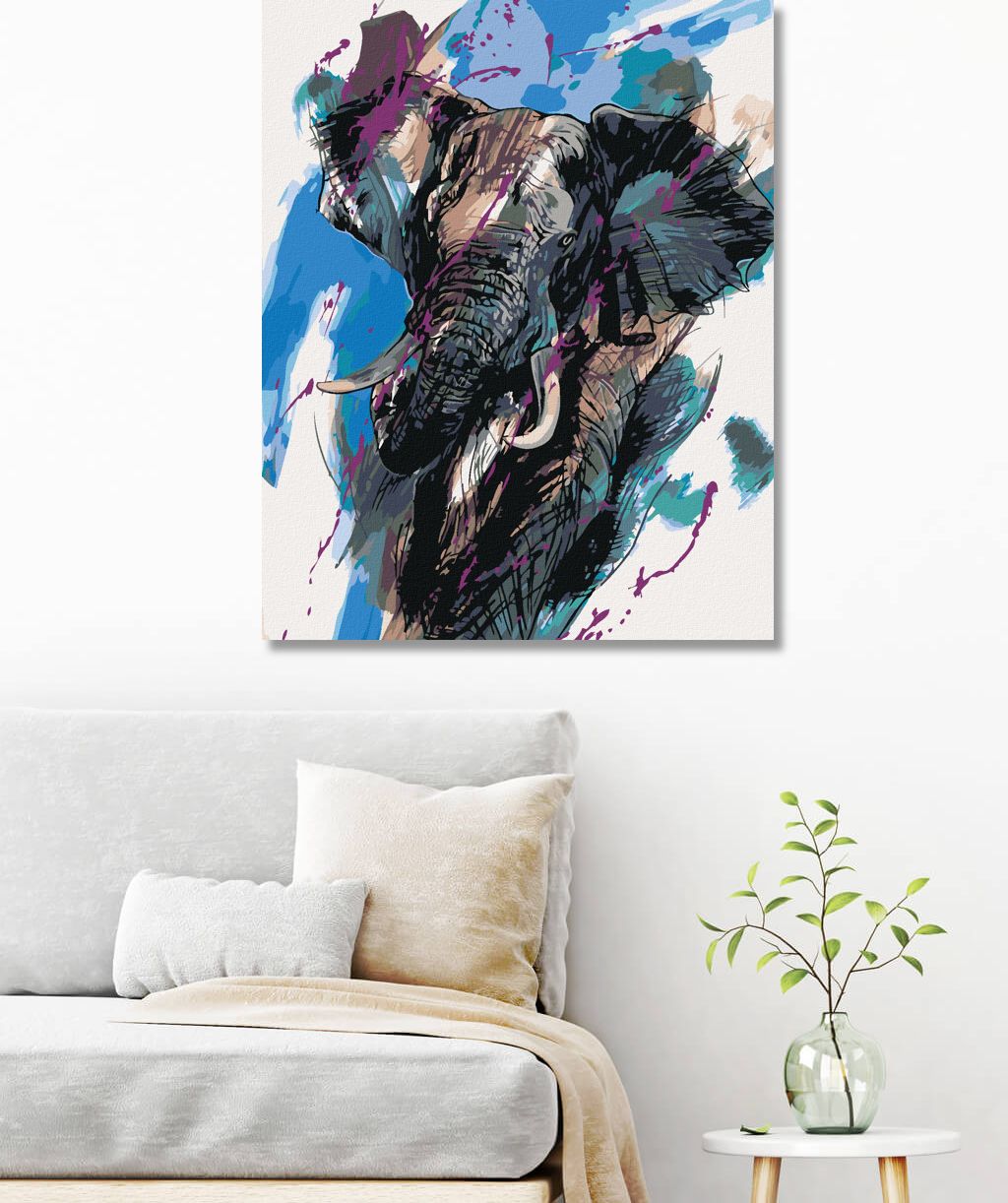 zuty Malování podle čísel - SLON S BARVAMI - Rozměr: 40x50 cm, Rámování: Varianta: vypnuté plátno na rám - obrázek 10