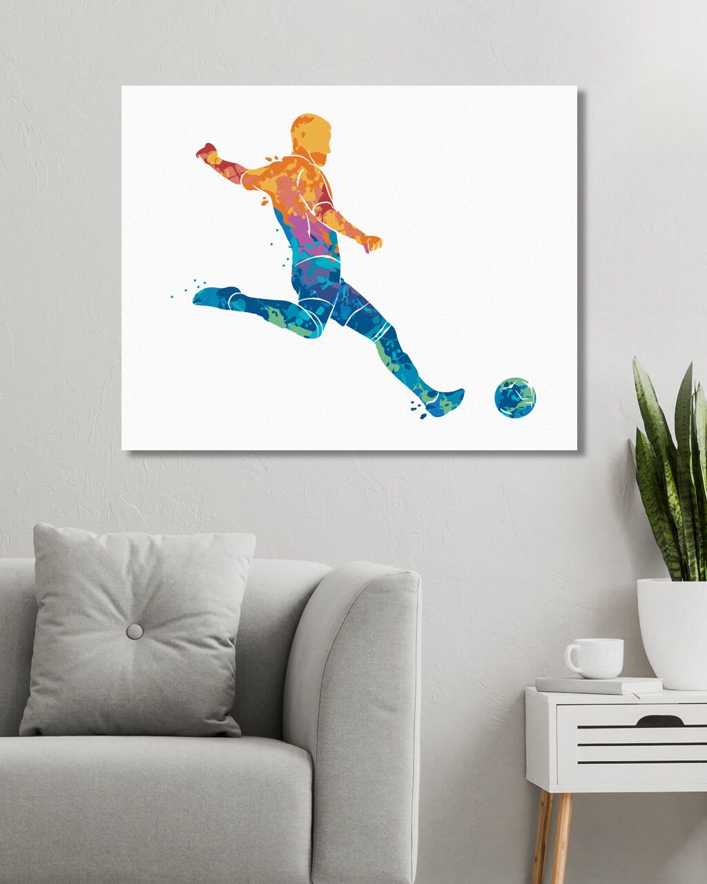 zuty Malování podle čísel - FOTBALISTA - Rozměr: 40x50 cm, Rámování: Varianta: bez rámu a bez vypnutí plátna - obrázek 4