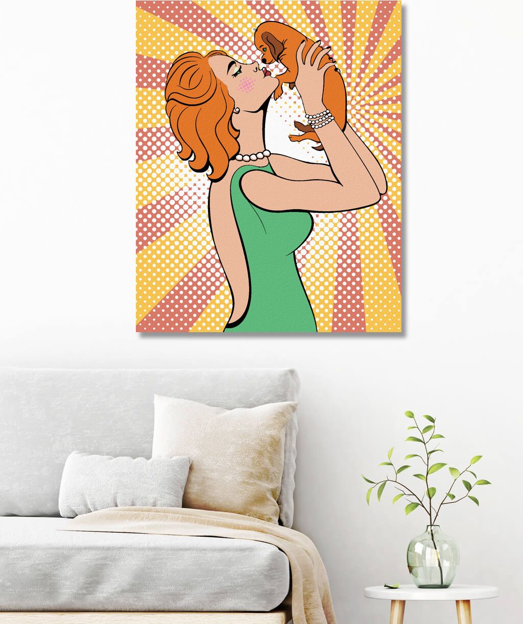 zuty Malování podle čísel - POP-ART ŽENA SE ŠTĚNÁTKEM - Rozměr: 40x50 cm, Rámování: Varianta: vypnuté plátno na rám - obrázek 10