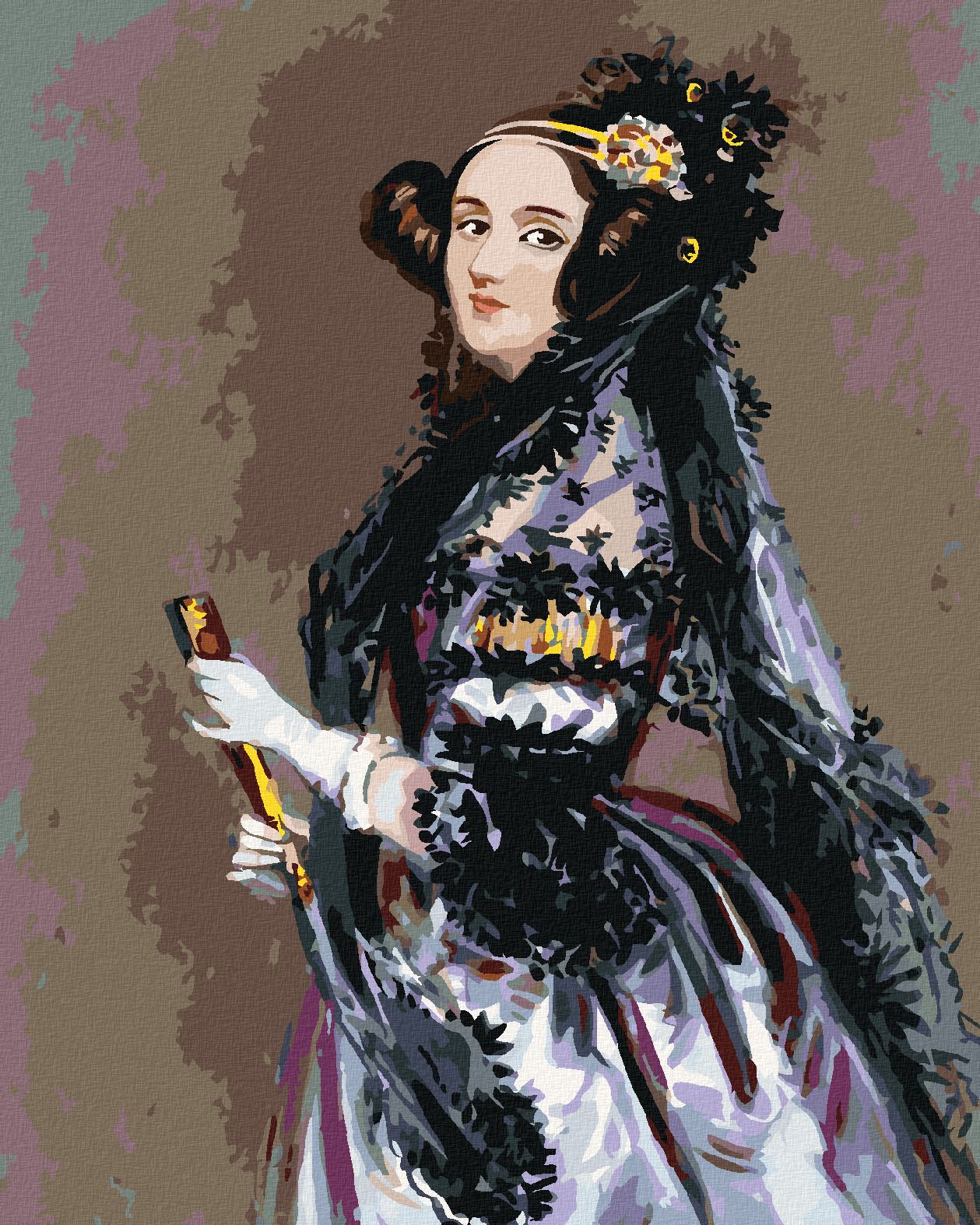 zuty Malování podle čísel - PORTRÉT ADA LOVELACE (ALFRED EDWARD CHALON) - Rozměr: 40x50 cm, Rámování: Varianta: bez rámu a bez vypnutí plátna - obrázek 1