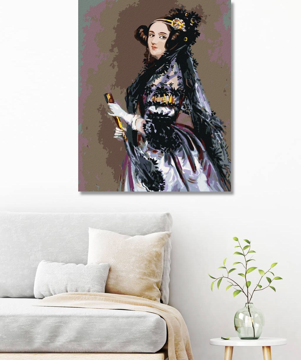 zuty Malování podle čísel - PORTRÉT ADA LOVELACE (ALFRED EDWARD CHALON) - Rozměr: 40x50 cm, Rámování: Varianta: bez rámu a bez vypnutí plátna - obrázek 6