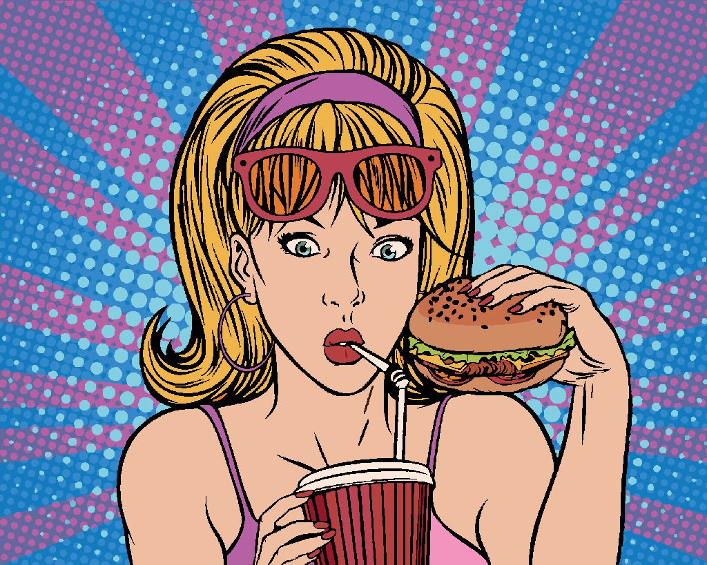 zuty Malování podle čísel - POP-ART ŽENA VE FASTFOODU - Rozměr: 40x50 cm, Rámování: Varianta: vypnuté plátno na rám - obrázek 5