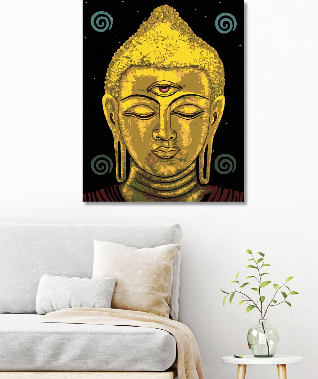 zuty Malování podle čísel - BUDDHA SE TŘETÍM OKEM - Rozměr: 40x50 cm, Rámování: Varianta: vypnuté plátno na rám - obrázek 9
